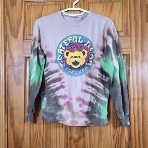 Grateful Dead Women's Forever Bear Tie Dye Crewneck Sweatshirt size XS